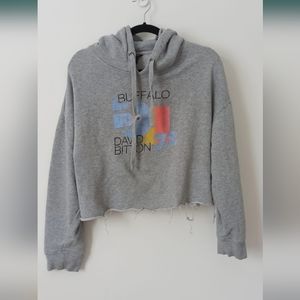 Buffalo- David Bitton cropped hoodie, gray, size L, women
